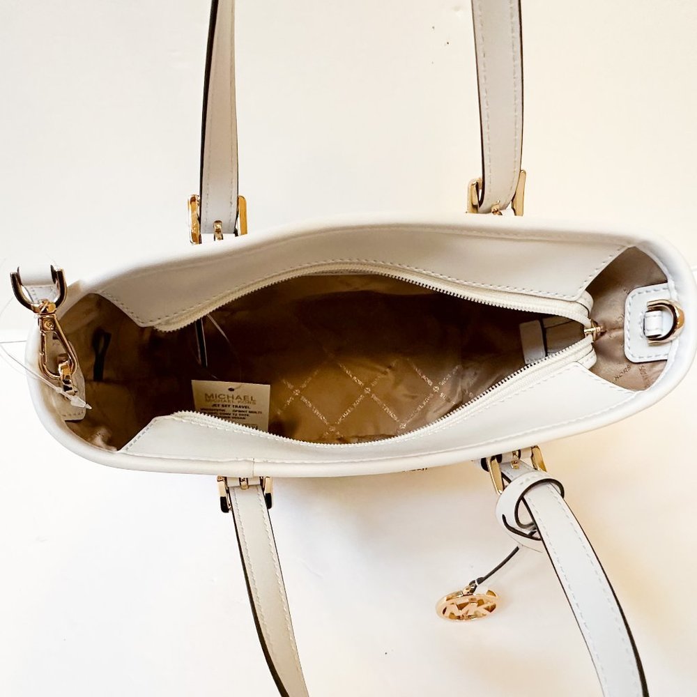 Michael Kors Jet Set XS Carryall Tote Satchel Shoulder Bag MK Rainbow White - Picture 7 of 13